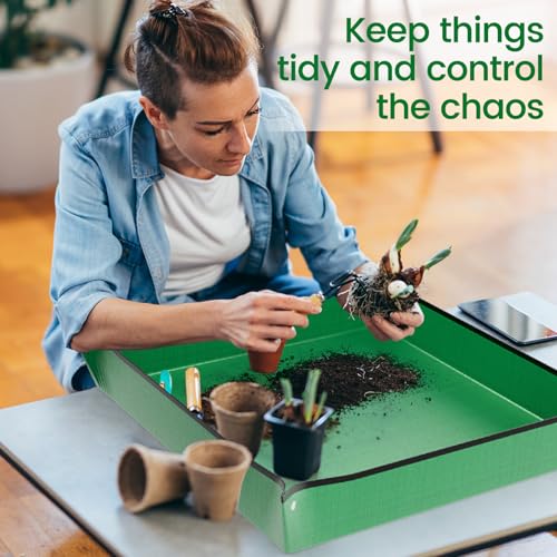 Repotting Mat for Indoor Plant Transplanting and Mess Control, 26'' x 26'' Waterproof Potting Succulent Tray Portable Gardening Mat Gift for Plant Lovers - view 6