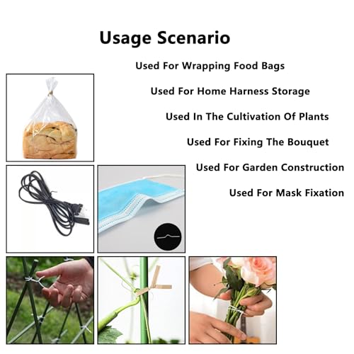 Twist Ties, Kraft Paper Twist Ties,Reusable Plant Ties,Utility Cable Bread Bag Twist Ties,Gift Paper Ties for Party Cello Candy Coffee Treat Bags Cake - view 7