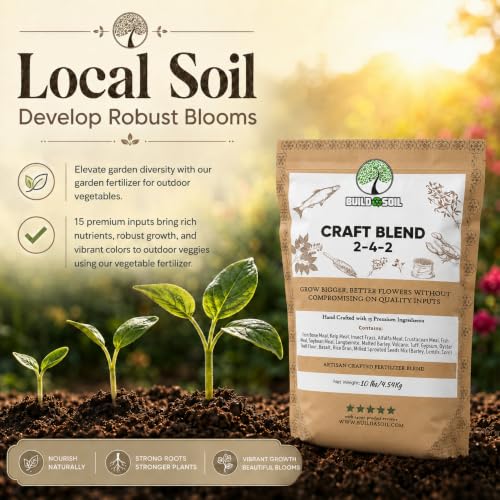 BuildASoil Fertilizer for Vegetable Garden and Organic Plant Food | Hand-Crafted Organic Fertilizer with 15 Premium Ingredients | Ensures Larger Plants and More Fragrant Flowers (10 LB - Medium Bag) - view 6