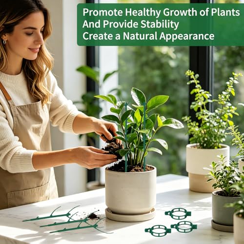 12 Pack Monstera Plant Support, Stackable Plant Supports for Indoor Plants, Pothos Plant Climber Pole, Adjustable Stakes for Indoor Plants Training & Vertical Growth Support Stakes - view 4