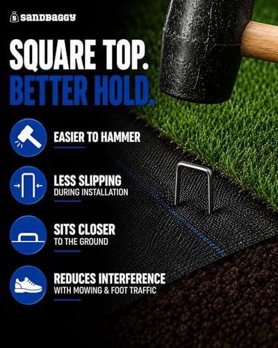 6 Inch Landscape Staples, 1,000 Pack 11 Gauge Heavy Duty Steel Garden Staples, Square Top U Pins for Weed Barrier Fabric, Sod, Turf, Netting and Drip Irrigation Tubing - view 4