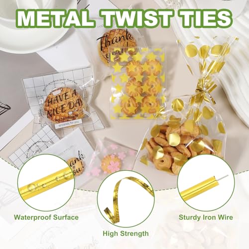Bag Twist Ties 5 Inch, 800 Pcs Metallic Bread Ties for Treat Plastic Bags Gift Wrapping Candy Coffee Bag Plant Party Cake Favor, Purple - view 3