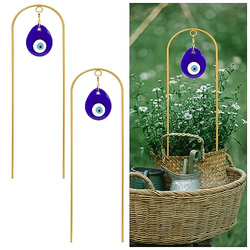 Plant Trellis for Climbing Plants indoor Evil Eye Decorations Mini Metal Houseplant Climber Support for Potted Plants Trellis Metal Yard Art Garden Stakes Decorative Indoor Outdoor 2 Pack Ivy - view 5