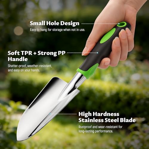 Gardening Tool Set, Heavy Duty Aluminum Alloy Hand Tools, Ergonomic Handle Design, Ideal Gardening Gifts for Women, Men, Mom and Dad - view 3