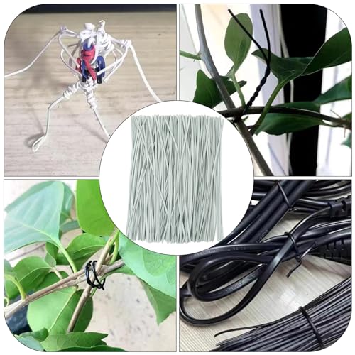 Gray Plastic Twist Ties Bulk, 6 Inch Reusable Twist Ties Garden Ties for Plants, 500 Pcs Metallic Twist Ties for Bread Bags, Vines and Wrapping Cords, Christmas Decor - view 6