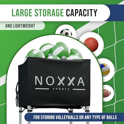 Volleyball Cart with Wheels - Portable Volleyball Ball Cart Bag on Wheels, Collapsible Sports Ball Equipment Storage Cart for Volleybal, Indoor and Outdoor. - view 2