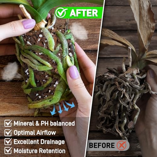 Orchid Bark Potting Mix - 9QT Natural Orchid Potting Mix for Repotting, Blended with Small Pine Bark and Perlite to Provide Ideal Ventilation and Good Drainage for Orchids and Other Potted Plants - view 3