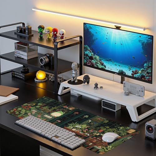 Cute Frog Kawaii Green Mouse Pad Desk Mat XL Extended Large Gaming Desk Pad Mousepad, Green Plant Computer Laptop Keyboard and Mouse Mat, Desktop Protector Mat for Office and Home 31.5x11.8 in - view 7