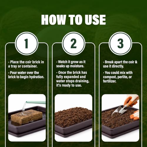 Coconut Coir Bricks, 5 Pack, 7lbs Coco Peat for Plants and Reptiles - view 5