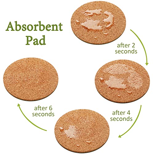 4-Pack Cork Plant Mats, Round Cork Coasters for Garden Pots and DIY Crafts, 4 Inch and 6 Inch Set, Water-Resistant Pot Saucers - view 5