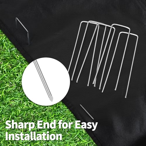 100 Pack Landscape Staples 4 Inch, Galvanized Steel Garden Stakes - view 3