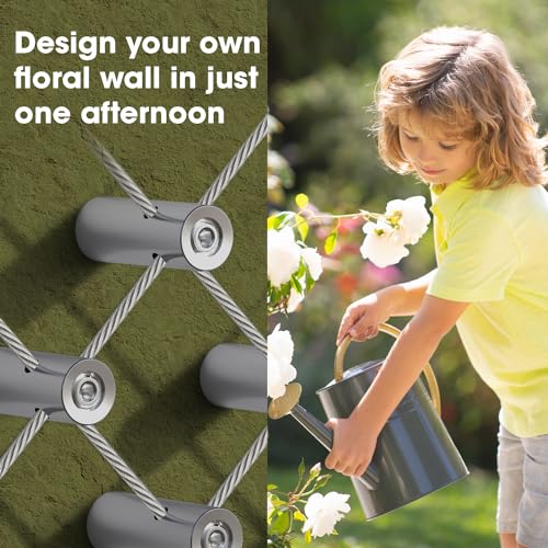Wire Trellis Kit,10 Set,53Ft 1/8" T316 Steel for Climbing Plants - view 3