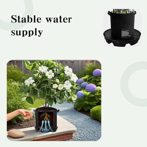 4Pcs Self Watering Pot Base with 1 Plant Grow Bag, Self Watering Pots for Indoor Plants, Plant Saucers, Auto Watering for Plants Indoor - Auto-Irrigation System for 5 Gallon Fabric Pots - view 3