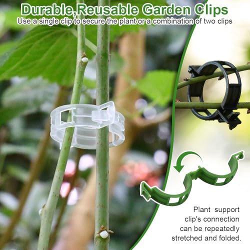 300 Pcs Plant Clips - Plastic Plant Clips for Climbing Plants,Reusable Plant Support Clips for Tomatoes, Vines,Cucumbers, and Climbing Plants,Gentle & Secure Garden Clips for Indoor & Outdoor Use - view 3