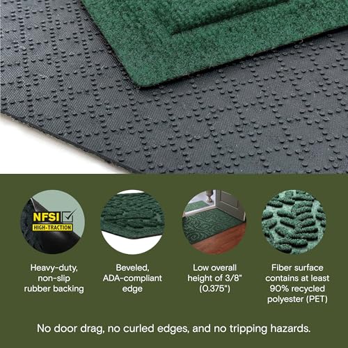 Boxwood Front Door Mat Indoor Outdoor Entrance, All-Weather Mats - view 3