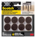 Felt Pads, 32 Pads, Circle, Brown, 1 in x 1 in