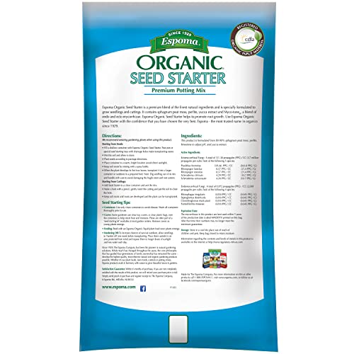 Organic Seed Starter Premium Potting Soil Mix - All Natural & Organic Seed Starting Mix with Mycorrhizae. for Organic Gardening, 16 qt, Bag - Pack of One - view 3