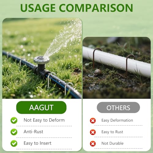 U Shaped Garden Stakes 4 Inch, Galvanized Landscape Staples for Tube - view 5