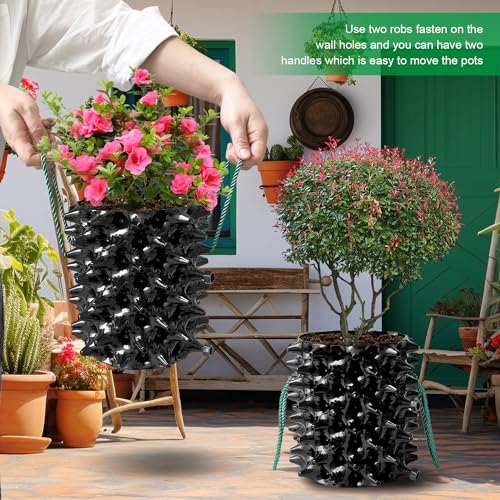 1 Gallon Air Pruning Containers, New Plastic Nursery Pots, Fruit Vegetable Garden Self-Planting Pots, Black (1G-10P) - view 6