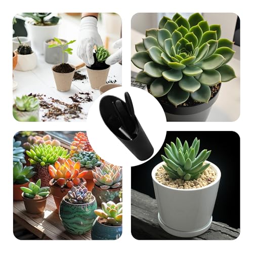 5Pcs Mini Succulent Tools Set, Plastic Garden Hand Tools Kit for Indoor Plant Care, Succulent Bonsai Miniature Garden Tool Set,Small Gardening Tools for Transplanting Digging Planting, Black - view 7