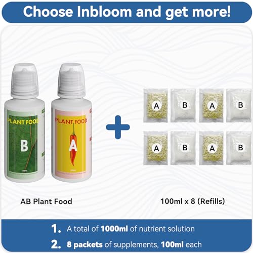 Hydroponic Nutrients (1000 ml in Total), Hydroponics Plant Food A&B for Aerogarden, Indoor Plant Fertilizer for Hydroponics Growing System Kit, Gardening Supplies for iDoo, Ahopegarden, Mugfa - view 2