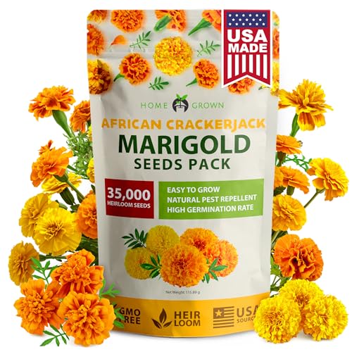 Flower Garden Pollinator Bundle – 35,000+ Non-GMO USA Seeds: Japanese White Lilac, Crackerjack Marigold & Autumn Beauty Sunflower for Outdoor Planting & Vibrant Blooms - view 2