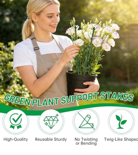 12 Pack Stackable Monstera Plant Support, Upgrade Pothos Plant Climber Support Indoor Plant Stakes with 12 Clips and Cable Ties Plant Poles for Vine Training Stem Stabilization - view 5