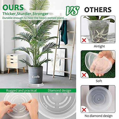 8 Pack of 9 Clear Plant Saucer Drip Trays, Plant Tray for Indoor and Outdoor Plants, Thicker & Sturdier & Durable Plastic Plant Saucers Plant Accessories Indoor - view 3