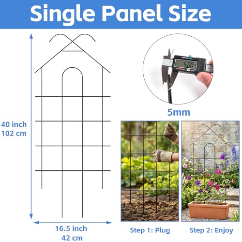 4 Pack 40" Metal Garden Trellis for Climbing Plants Outdoor - view 2