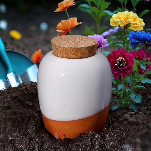 Plant Self Watering Globes - Terracotta Watering Spikes - Slow Release Olla Pots - Holds 14 oz - Drip Irrigiation Olla System - view 6