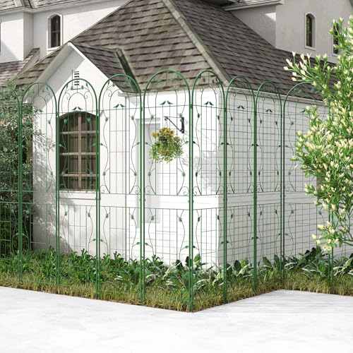 2 Pack Garden Trellis, 7.2 FT Tall Galvanized Steel Trellis for Climbing Plants Outdoor for Patio Lawn Wall Decor, Plant Trellis for Vine Cucumber Tomato Flower Clematis Roses, Green - view 3