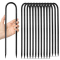 12 inches 12-Pack Trampoline Stakes Anchors High Wind Stake Heavy Duty U Hooks for Ground Lawn Garden Yard Stakes for Decorations Swing Set Shed
