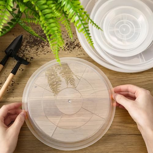 18 Pack Plant Saucer, Clear Drip Trays for Potted Plants, 4 Sizes - view 3
