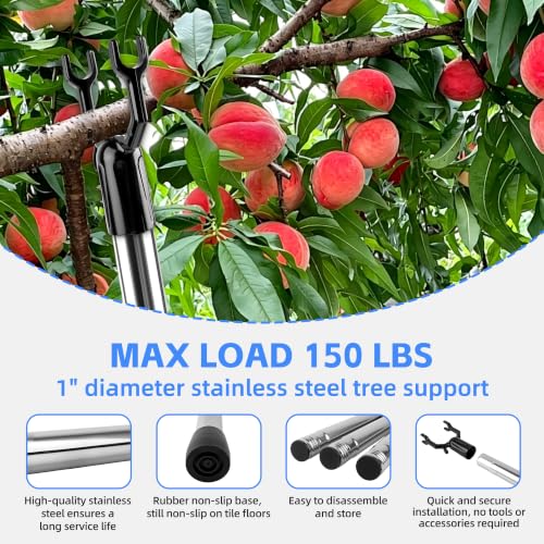 Tree Branch Support Stainless Steel, 34-74“ Adjustable Tree Support Poles (Black-2 Set) - view 5