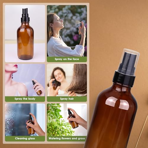 4 oz Amber Glass Spray Bottles for Essential Oils, Small, 35Pack - view 4