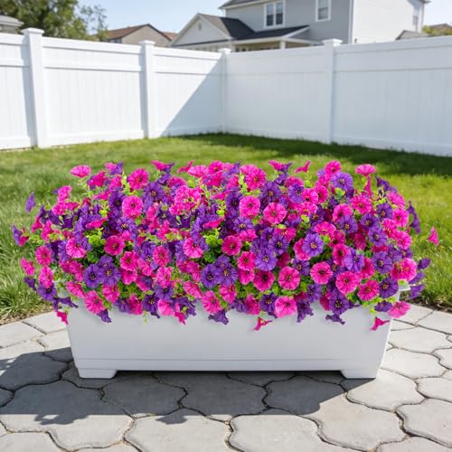 12 Bundles Morning Glory Artificial Flowers for Outdoor Decoration - view 6