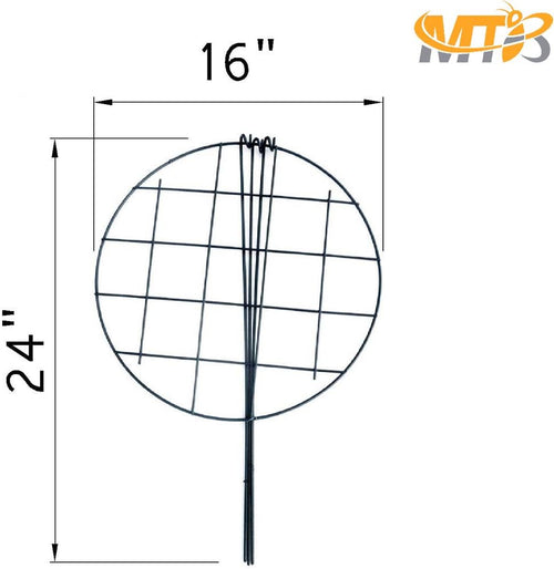 10 Pack 16 x 24 inch Green Peony Cages Grow Through Plant Support Stakes Flower Support Hoops Heavy Plants Brace Rings - view 2