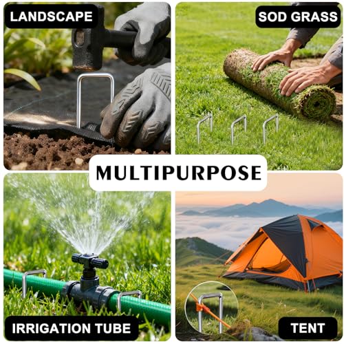 Landscape Staples 50 Pack 8 Inch Heavy-Duty Galvanized Garden Stake - view 6