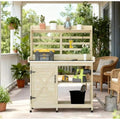 Wooden Potting Bench Garden Workstation for Outdoor Planting Tasks