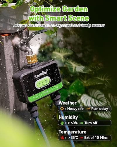 WiFi Water Timer for Garden Hose with Brass Inlet, 2-Zone Smart Sprinkler Hose Timer, WiFi Irrigation Controller, Automatic Watering System for Lawns and Yard - view 5