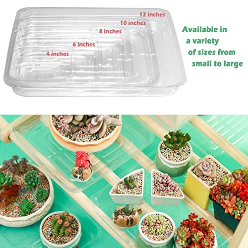 20 Pack Plant Saucers for Indoors 4 Inches Plant Trays for Pots Plastic Trays for Plants Square Plant Drip Trays for Potted Plants Flower Pot Saucers Clear Plant Plates to Catch Water, Bulk - view 6