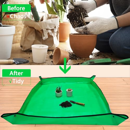 39.4" x 39.4" Extra Large Repotting Mat for Potting Soil Mess Control - view 2