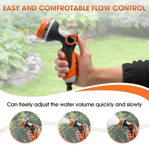 Garden Hose Nozzles,Hose Spray Nozzle with Adjustable 10 Watering Patterns - view 5