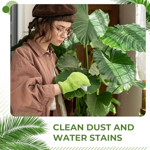 8 Pack Plants Cleaning Wipes and 1 Pair Microfiber Dusting Gloves Based Wipes for Shiny Leaves and Better Photosynthesis for Indoor Outdoor Plants - view 5