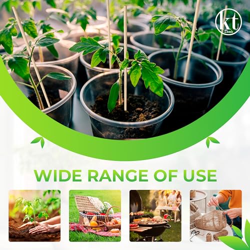 100 Pack 16" Bamboo Plant Stakes for Indoor Plants, Long Wood Skewers Sticks for Plant Support Tomato Floral Flower Bouquet, Garden Wooden Sticks Sign Posting and Other Crafts (100pc - 16 inch) - view 2