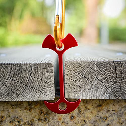 12 Pcs Fishbone Tent Stakes Pegs Lengthen Deck Nail Anchor Hook Aluminum Guyline Cord Adjuster Camping Hiking Outdoor Awning Rope Tensioners Kit for Gallery Road or Timber Deck Accessories - view 3