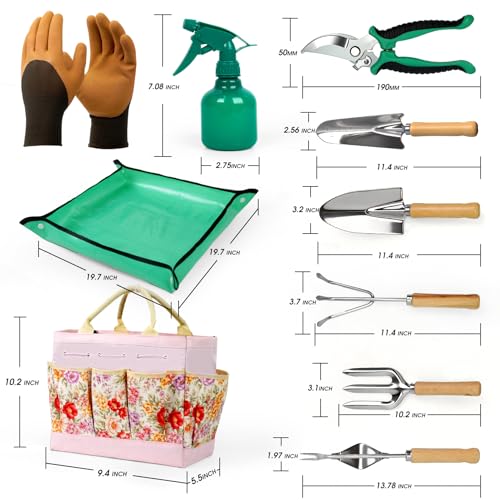 Garden Tool Set, 10 PCS Gardening Tools/Kit for Women,Gardener Gift - view 6