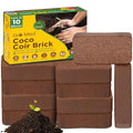 Organic Coco Coir Bricks (10 Pack) - Enriched Coco Coir for Plants
