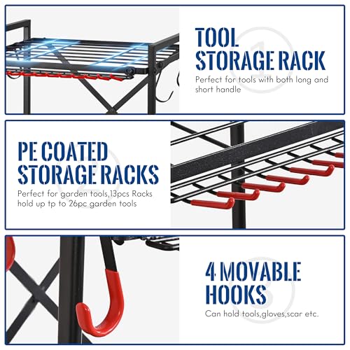 Rolling Garden Tool Organizer for Garage and Yard Tools - view 4