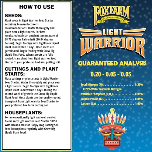 Light Warrior Seed Starter Growing Medium, 12 Quart - Beneficial for Seed Germination and Root Development, Indoor/Outdoor Cultivation - Ideal Nutrition for Plant Seedlings - view 6